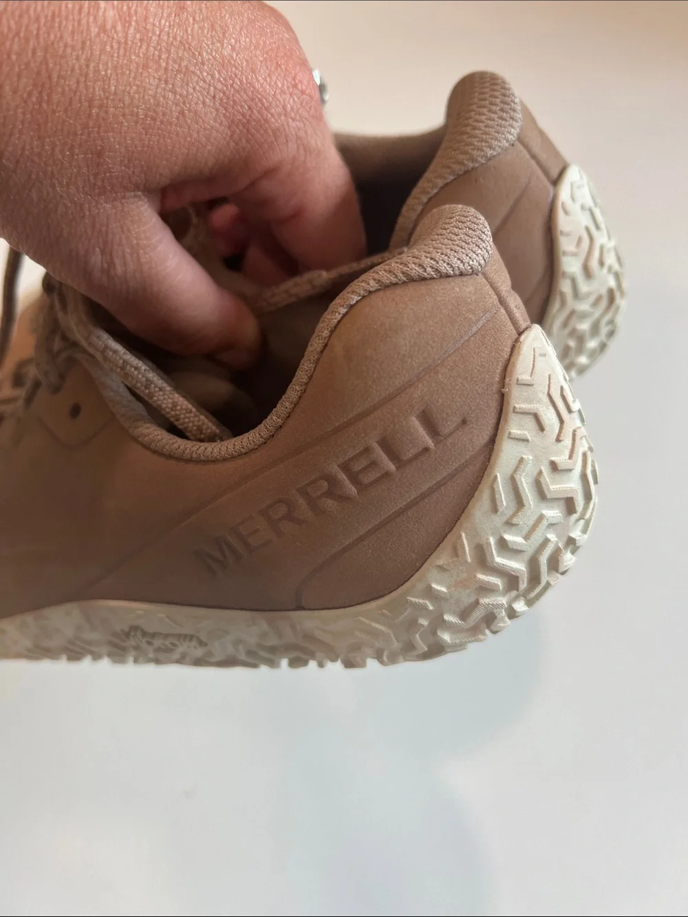Merrell Vapor- 11, Taupe/Nude Lace-Up Trail Sneakers, Flat, Flexible Outdoor